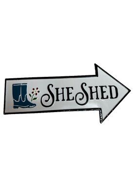 Metal Tin Sign She Shed Hanger Craft Sewing Room Mom Gift Home Decor L22" Boots